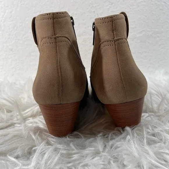 FRYE Reina Bootie 79258 Leather Brown Nubuck Slip On Ankle Booties Boots Sz 8.5