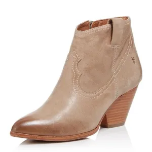 FRYE Reina Bootie 79258 Leather Brown Nubuck Slip On Ankle Booties Boots Sz 8.5