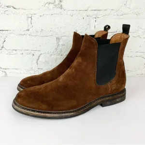 Frye Seth Brown Suede Leather Chelsea Slip On Ankle Boots 9D
