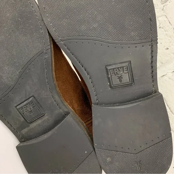 Frye Seth Brown Suede Leather Chelsea Slip On Ankle Boots 9D