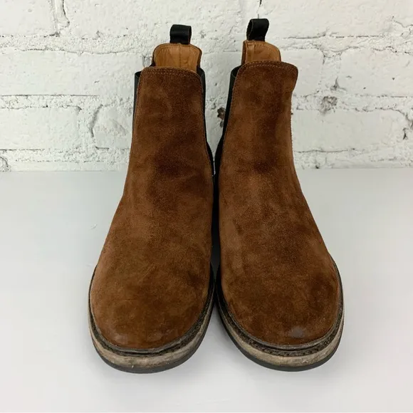 Frye Seth Brown Suede Leather Chelsea Slip On Ankle Boots 9D