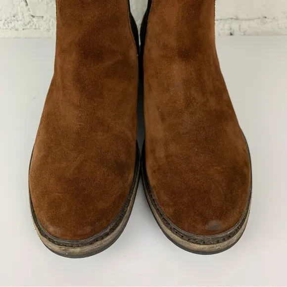 Frye Seth Brown Suede Leather Chelsea Slip On Ankle Boots 9D