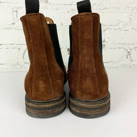 Frye Seth Brown Suede Leather Chelsea Slip On Ankle Boots 9D