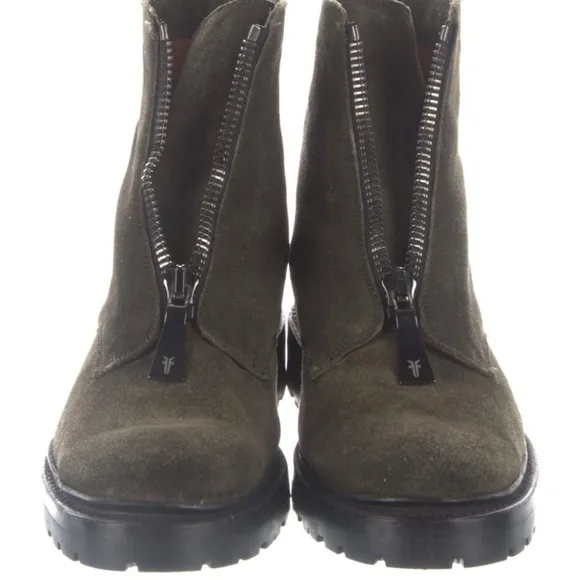 Frye suede Julie boots in olive - The Row inspired boot
