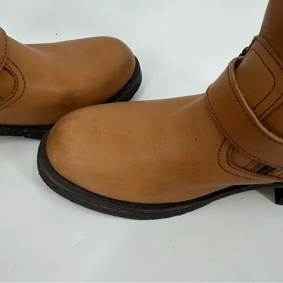 FRYE Tall Riding Boots Womens 9.5 B Tan Leather Style 77555 Zip Moto Western