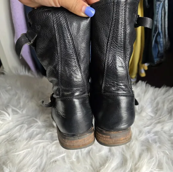 Frye Veronica Leather Moto Boots
