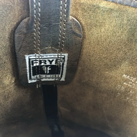 Frye Women's 8.5M Harness 12R Brown Leather Distressed Moto Biker Pull On Boots