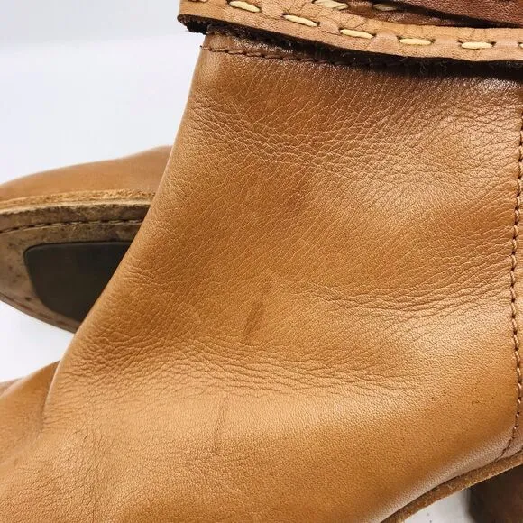 Frye Women’s Ankle Boot Tan Leather Slip On Classic Date Night Size 9.5 B
