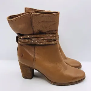 Frye Women’s Ankle Boot Tan Leather Slip On Classic Date Night Size 9.5 B