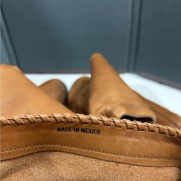 Frye Women's Size 8 B Pull On Soft Tan Leather Western Mid Calf Boots (77875)