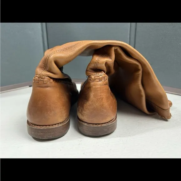 Frye Women's Size 8 B Pull On Soft Tan Leather Western Mid Calf Boots (77875)