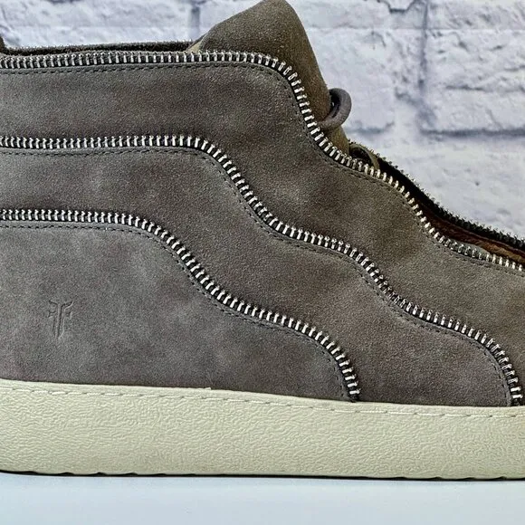 FRYE Womens Webster Zip High Fashion Sneakers Elephant Nubuck Size 9.5M