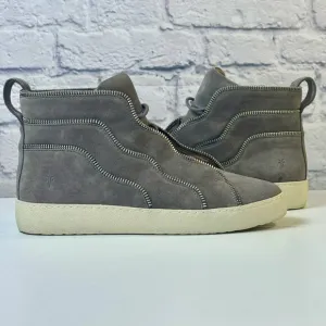 FRYE Womens Webster Zip High Fashion Sneakers Elephant Nubuck Size 9.5M