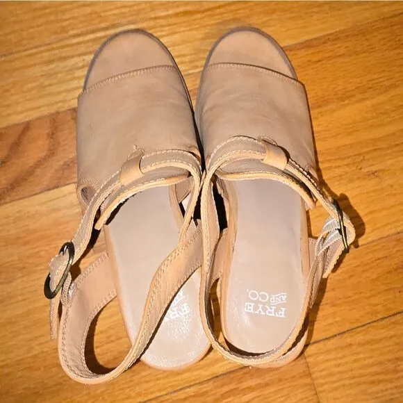 Frye and co Gaia Tan heeled sandals women size 7M