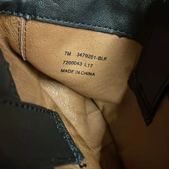 Frye Anna Short Boots Black Leather Size 7