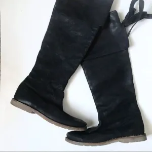 Frye Celia over the knee black leather boots NWOT