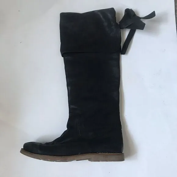 Frye Celia over the knee black leather boots NWOT