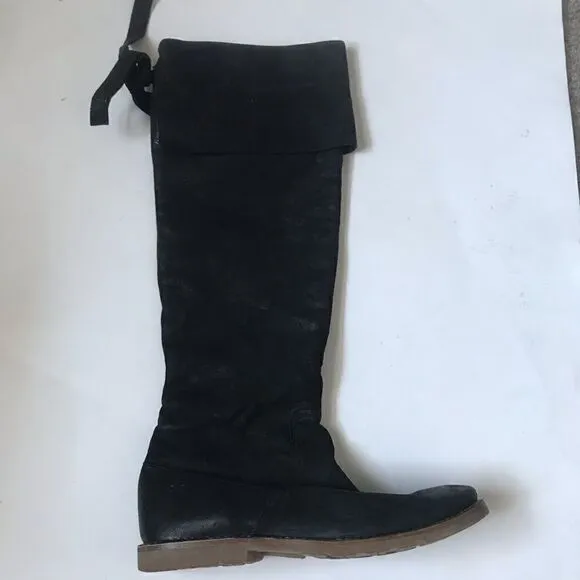 Frye Celia over the knee black leather boots NWOT