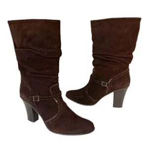 Furla Suede and Leather Trim Boots