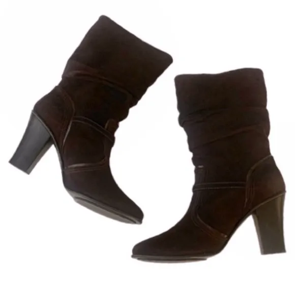 Furla Suede and Leather Trim Boots