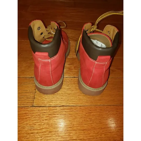GALLUCCI Boys Red Suede Water Proof Boots size 2.5 Italian Leather Boots NIB