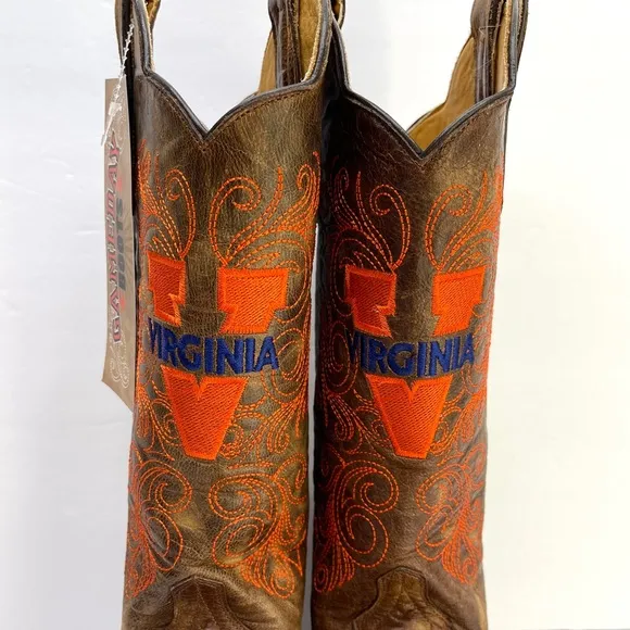 GAMEDAY BOOTS University Of Virginia Cavaliers Brown NEW Cowboy Boots Size 6.5