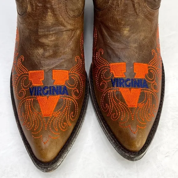 GAMEDAY BOOTS University Of Virginia Cavaliers Brown NEW Cowboy Boots Size 6.5