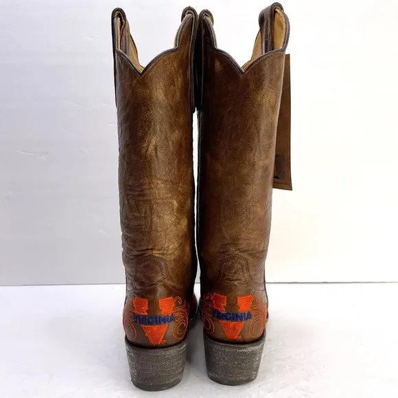 GAMEDAY BOOTS University Of Virginia Cavaliers Brown NEW Cowboy Boots Size 6.5