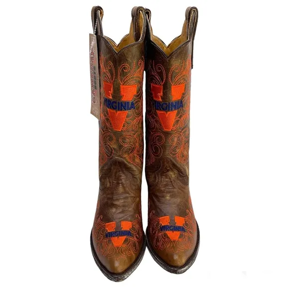 GAMEDAY BOOTS University Of Virginia Cavaliers Brown NEW Cowboy Boots Size 6.5