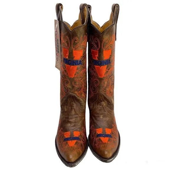 GAMEDAY BOOTS University Of Virginia Cavaliers Brown NEW Cowboy Boots Size 6.5