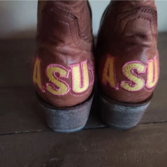 Gameday NCAA ASU Arizona State Leather Cowboy Boots Size 5