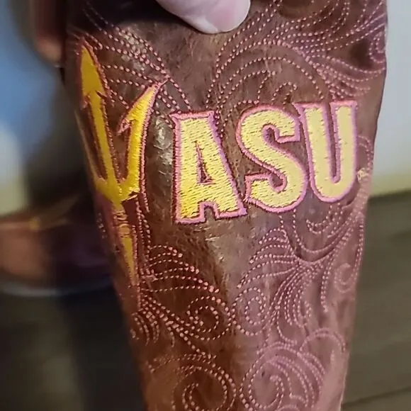 Gameday NCAA ASU Arizona State Leather Cowboy Boots Size 5