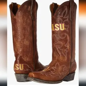 Gameday NCAA ASU Arizona State Leather Cowboy Boots Size 5