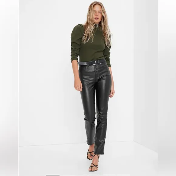 GAP High Rise Faux-Leather Vintage Slim Vegan Pant