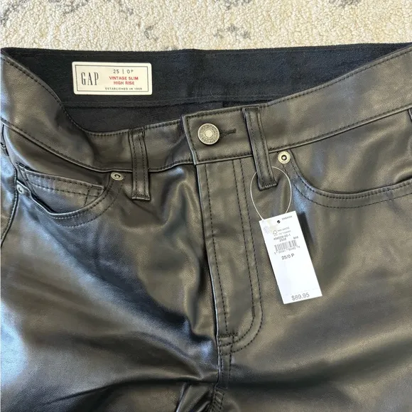 GAP High Rise Faux-Leather Vintage Slim Vegan Pant