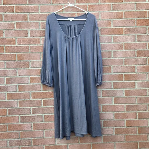 Garnet Hill Grey Modal Blend Jersey Knit Dress Size 14