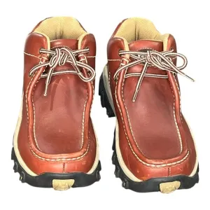 GBX Leather Ankle Boots Casual‎ Lace Up Lug Sole Brown Shoes Men Size 7.5