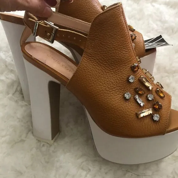 Genuine Leather super high platform sandra’s  7