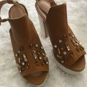 Genuine Leather super high platform sandra’s  7