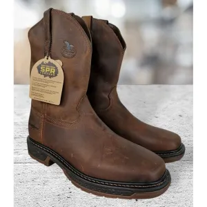 Georgia Boot Men's Leather Square Soft Toe Pull On Boots GB00513 Brown 10M‎ NWB
