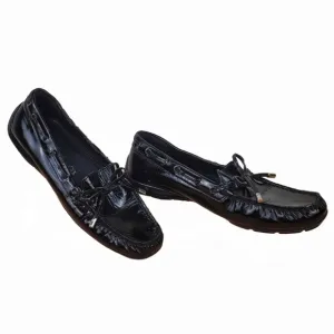 Geox Respira Women’s Black Patent Leather Loafers Size 38  7.5 - 8