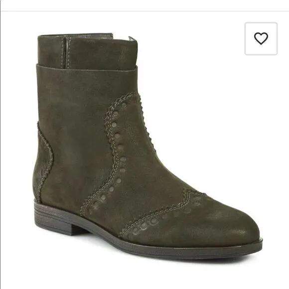 Geox Olive Green Suede Boots 36=6.5-7
