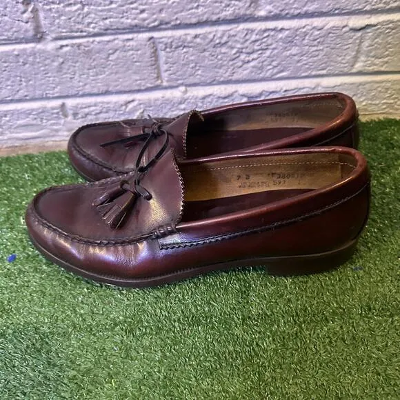 GH Bass Weejuns Classic‎ Brown Leather Casual Dress Tassel Kilt Loafers Mens 9D