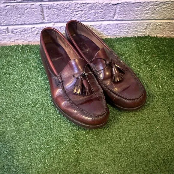 GH Bass Weejuns Classic‎ Brown Leather Casual Dress Tassel Kilt Loafers Mens 9D