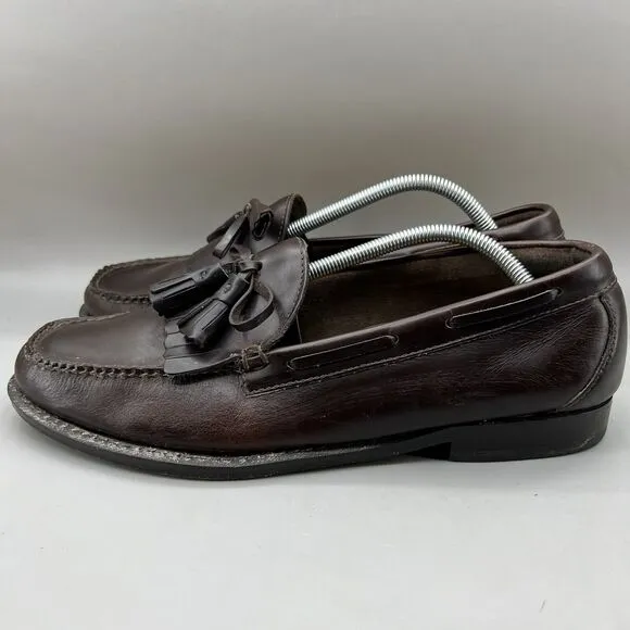 G.H.BASS Weejuns Kiltie Tassel Loafers Men Size 10.5 D Brown Leather Casual Shoe