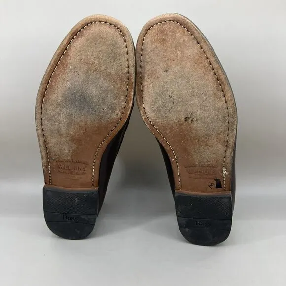 G.H.BASS Weejuns Kiltie Tassel Loafers Men Size 10.5 D Brown Leather Casual Shoe