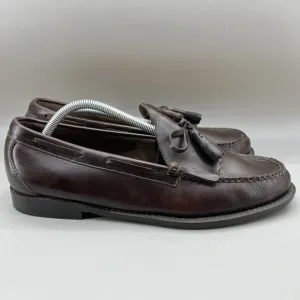 G.H.BASS Weejuns Kiltie Tassel Loafers Men Size 10.5 D Brown Leather Casual Shoe