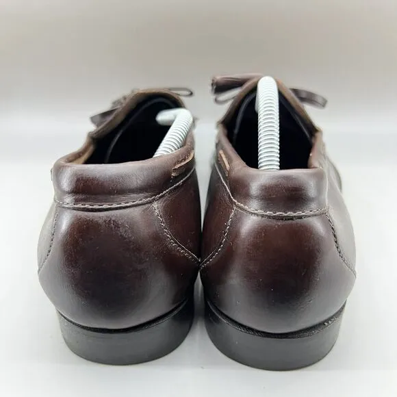 G.H.BASS Weejuns Kiltie Tassel Loafers Men Size 10.5 D Brown Leather Casual Shoe