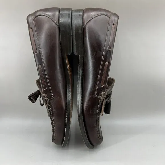 G.H.BASS Weejuns Kiltie Tassel Loafers Men Size 10.5 D Brown Leather Casual Shoe