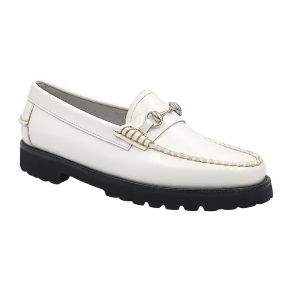 G.H.Bass Women Slip On Loafers Lianna Lug Weejun Size US 10 White Leather New